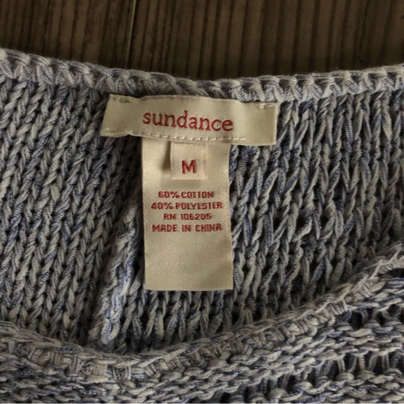 Sundance open knit textures lightweight blue sweater - Picture 7 of 7